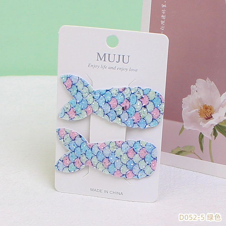 D廠【D052】美人魚兒童髮夾高級感對裝髮卡BB夾後腦勺亮片人魚姬碎髮瀏海夾 24.05-5「D廠-單筆結帳需滿,NT$600出貨(不含運費)」