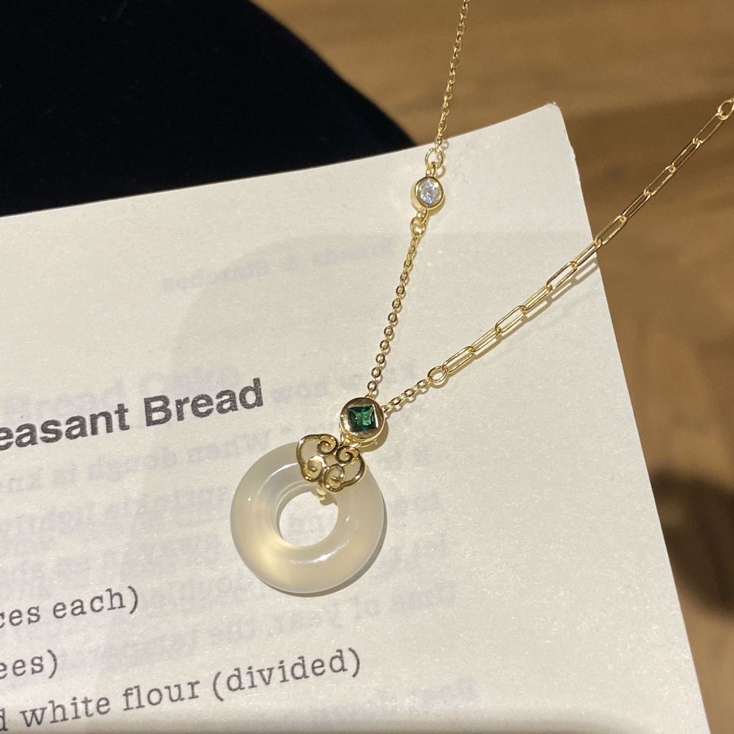 F廠【XDQ0071N】新中式S925純銀祥雲平安扣項鍊女小眾高級感白玉髓鎖骨鏈百搭
25.11-1