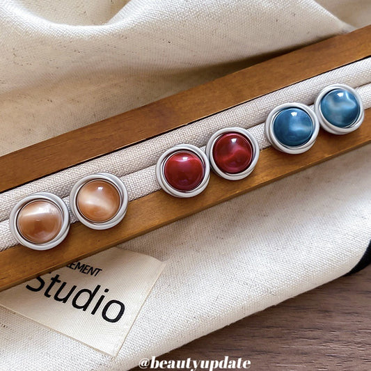 A廠【HE28428】法式復古纏繞麻花幾何圓形耳環時尚簡約百搭耳環小眾設計感耳飾女
 25.09-1