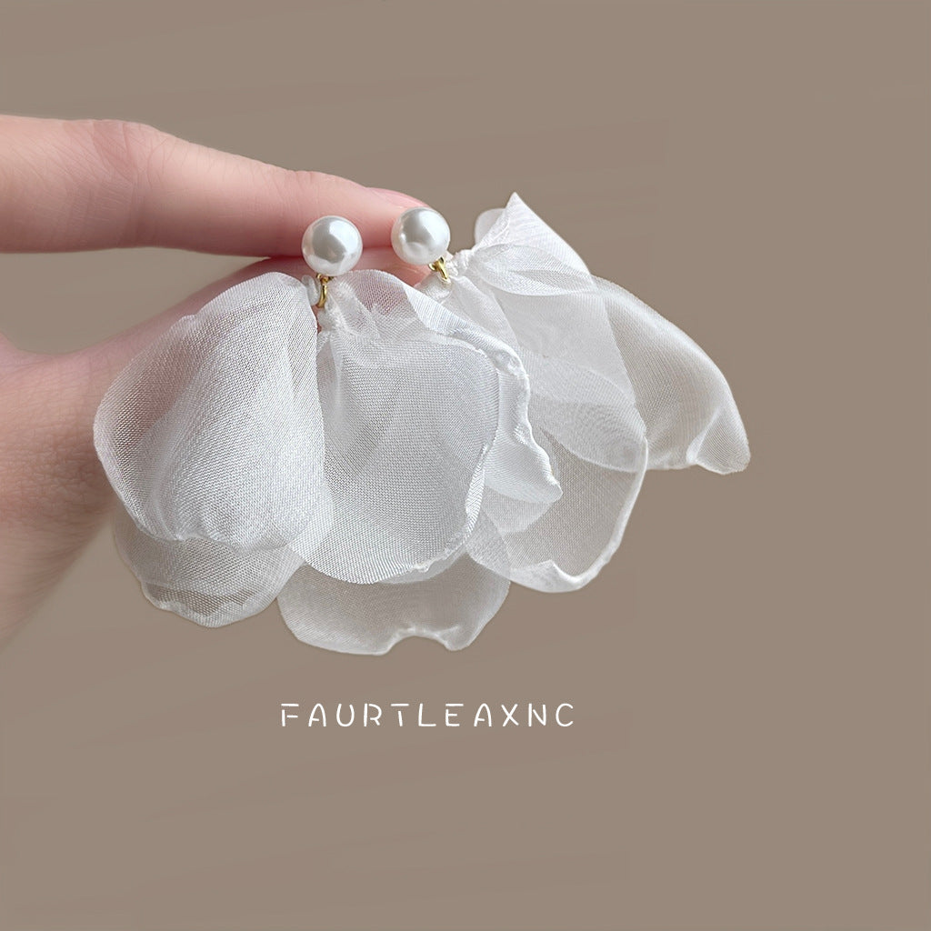 A廠【7423】清新甜美布藝網紗蕾絲花朵耳環新款春夏耳飾女飾品
26.03-2