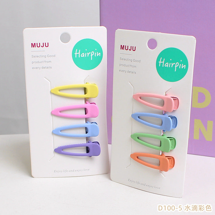 D廠【D100】可愛小號兒童髮夾4隻卡裝邊夾女童甜美無痕金屬髮卡碎髮瀏海夾 24.05-3「D廠-單筆結帳需滿,NT$600出貨(不含運費)」