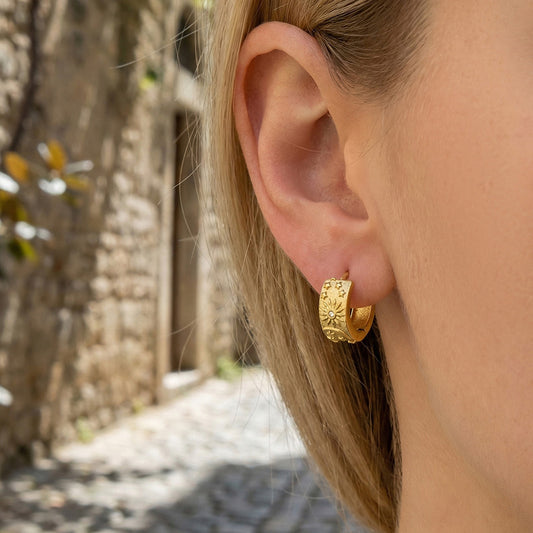 B廠【F1322】歐美簡約設計日月星微鑲鋯石耳環不鏽鋼鍍18k金時尚百搭氣質耳飾
26.03-3