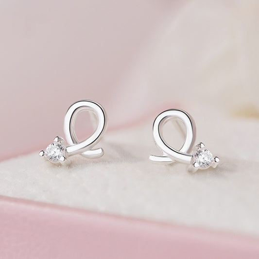 E廠【YC5979E】S999足銀可愛鋯石交叉耳環女氣質甜美文藝法式少女養耳洞耳飾
 25.10-5