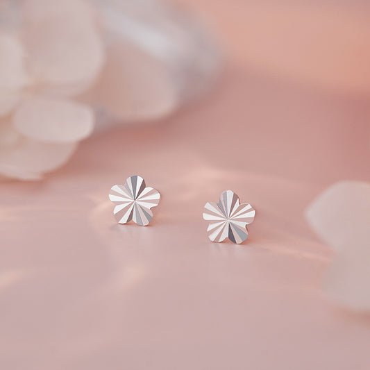 E廠【YC8055E】S999足銀氣質花朵耳環女甜美可愛獨特設計法式文藝風小眾耳環 25.06-3