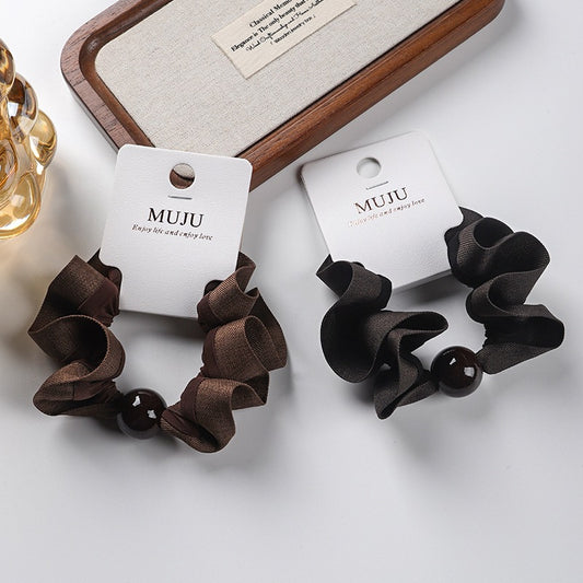 D廠【B480】卡裝高級感髮繩時尚圓珠寬邊大腸圈頭繩條碼髮飾高彈性馬尾皮筋
 25.10-5「D廠-單筆結帳需滿,NT$600出貨(不含運費)」