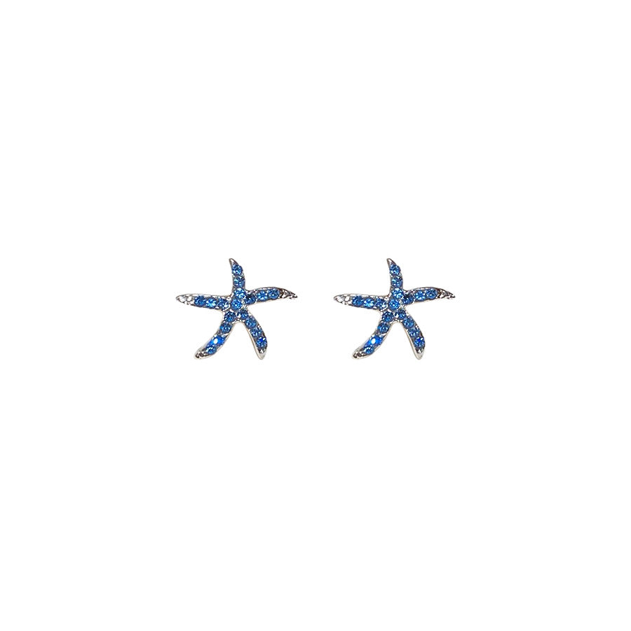 A廠【HE26273】925銀針鑲鑽海星耳環海邊度假風時尚氣質耳環時尚百搭耳飾設計感小眾 25.05-1