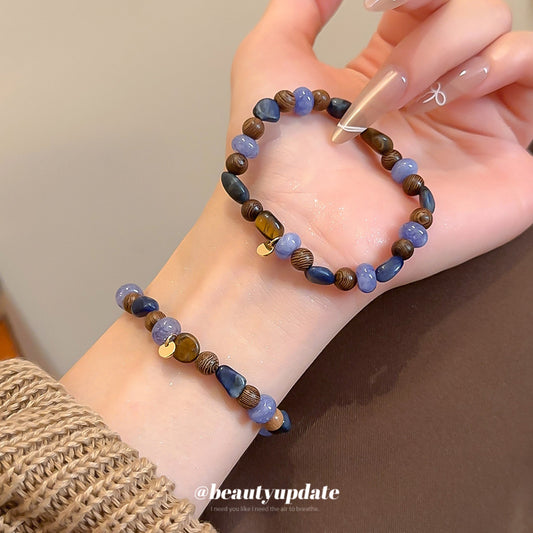 A廠【HB4582】復古蘭紋石沉香虎眼石串珠手鍊時尚百搭氣質手串小眾設計感手飾女
 25.09-4