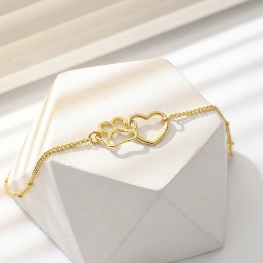 B廠【E014】小清新可愛貓爪愛心環扣鏈條手鍊歐美個性時尚百搭手飾不鏽鋼鍍金
26.02-1