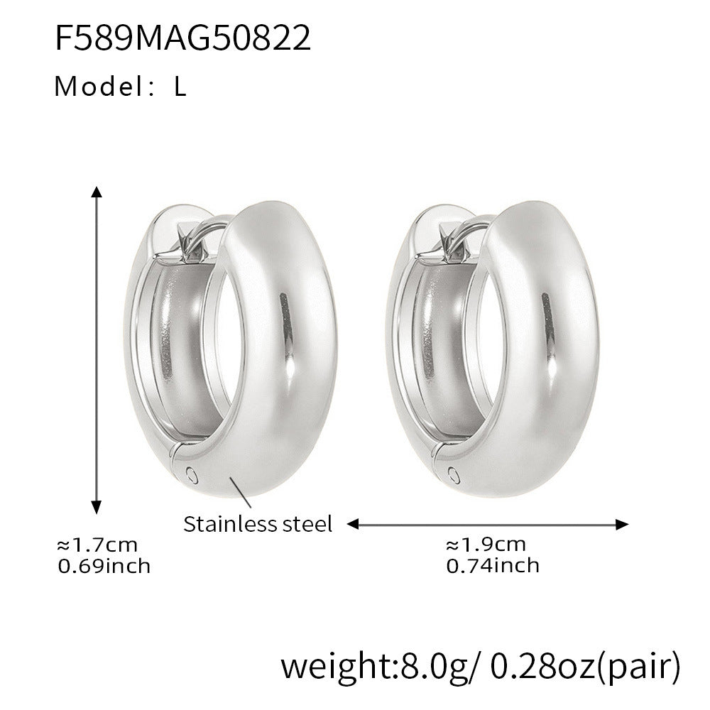 B廠【F589】歐美不鏽鋼精緻小巧時尚耳環簡約通勤百搭ins風耳飾鍍18k金 25.08-5