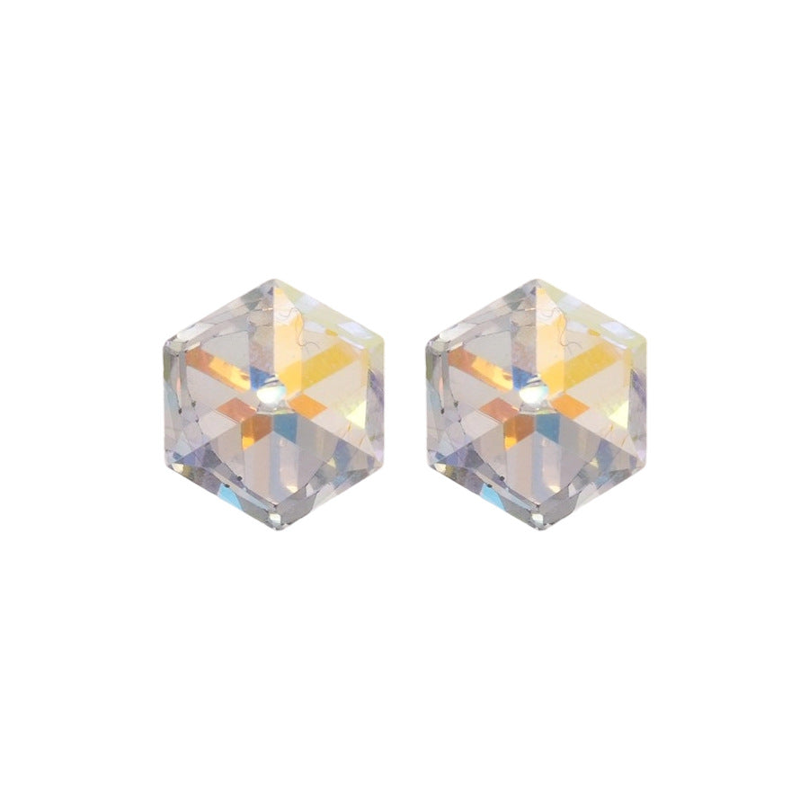 A廠【HE26095】925銀針玻璃方形耳環個性獨特設計氣質耳環輕奢高級感耳飾設計感小眾 25.04-4