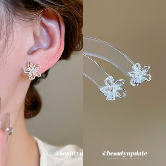 A廠【HE26293】925銀針鋯石星星簡約通勤耳環超閃獨特耳環輕奢高級感耳飾設計感小眾 25.05-2