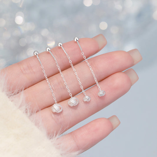 D廠【YC6488E】足銀S999如意結螺絲耳線流蘇輕奢高級簡約時尚百搭設計感耳飾
26.03-3