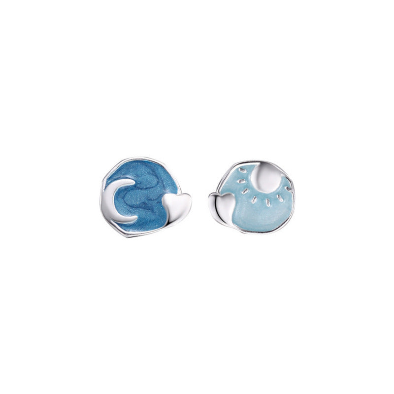 E廠【XDQ11376E】S999純銀不對稱月亮太陽耳環女高級感暈染琺瑯爆款耳飾品百搭
25.12-3