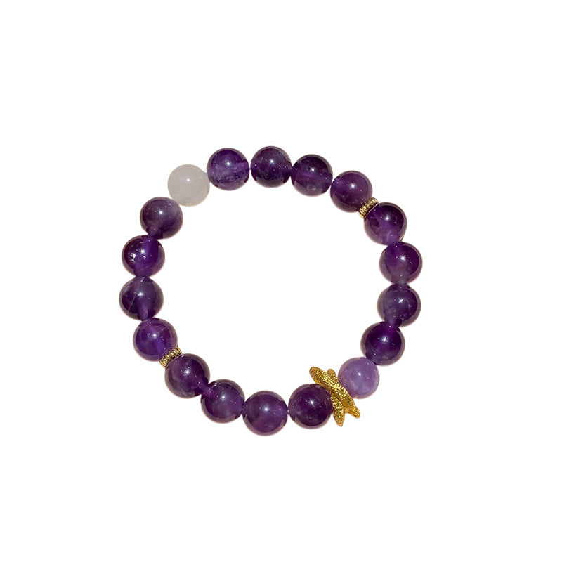 A廠【HB3456】新中式紫水晶蛇形纏繞串珠手鍊輕奢高級感水晶手串氣質百搭手飾女 25.01-4