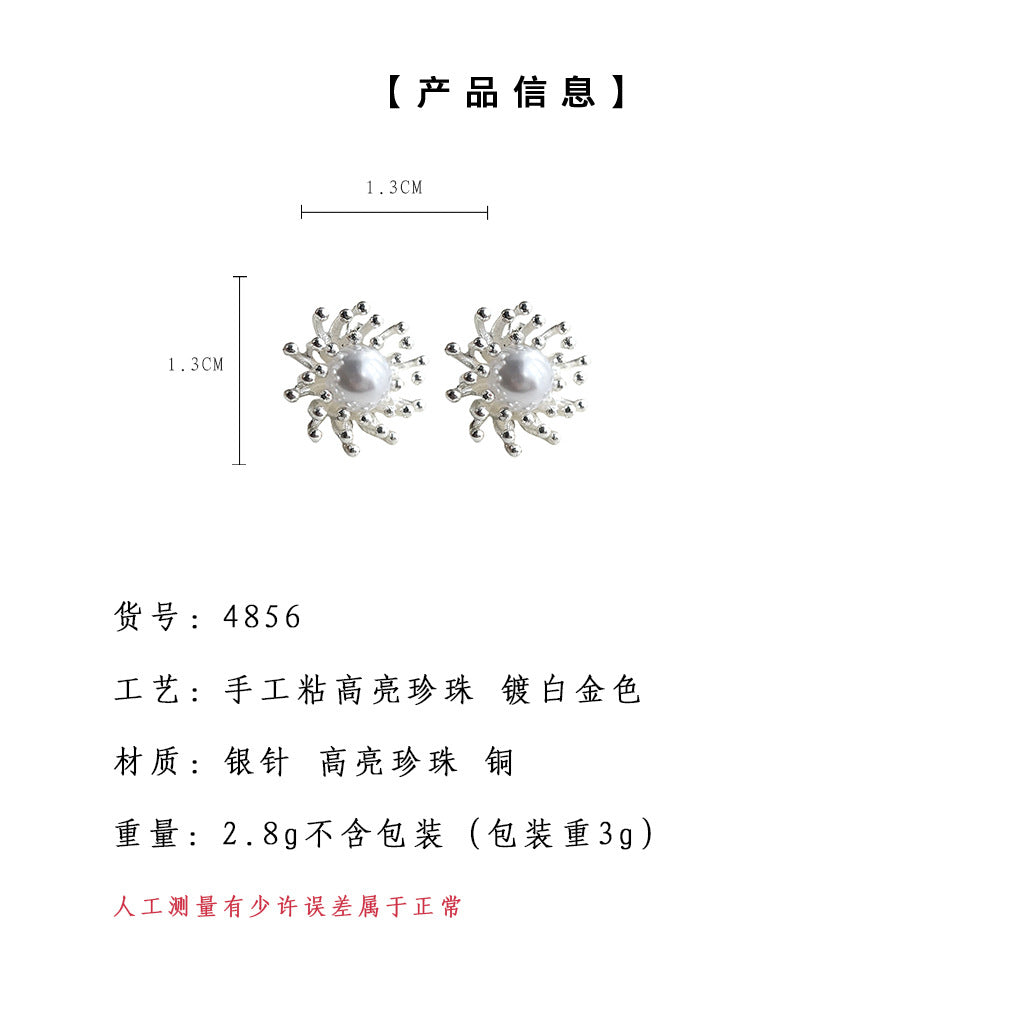 C廠【4856】2024年新款滿天星雪花日韓簡約小清新通勤百搭耳環女氣質耳飾 24.09-4