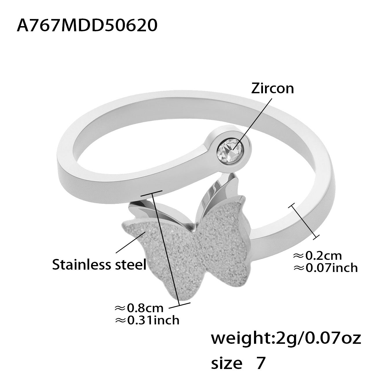 B廠【P045】歐美飾品不鏽鋼蝴蝶吊墜項鍊耳環戒指首飾組18k鍍金飾品 25.06-4