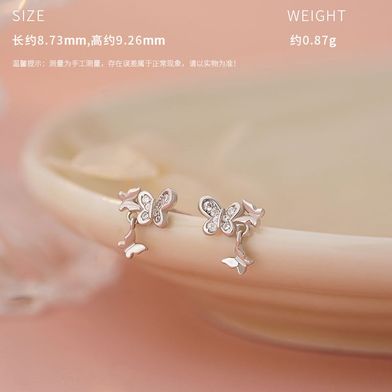 E廠【YC8545E】原創S999足銀新款蝶語萌緣中式獨特清新甜美溫柔輕奢耳飾 25.04-1