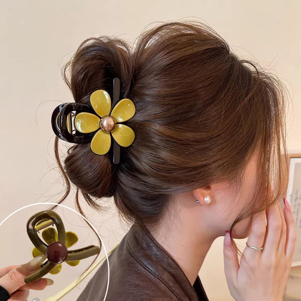 C廠【X103】醋酸花朵抓夾女2026新款高級感後腦勺大號髮量大盤髮鯊魚夾子髮飾
26.04-3