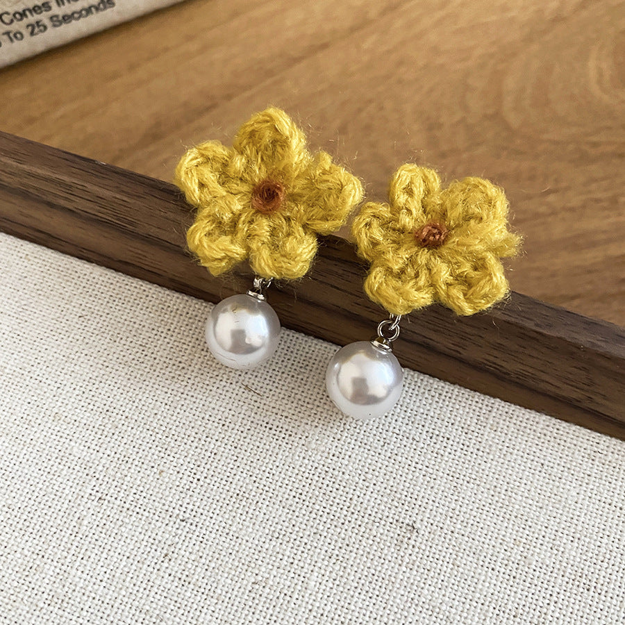 A廠【HE29266】925銀針針織花朵珍珠耳環秋冬溫柔甜美氣質耳環輕奢高級感新款耳環女
25.11-2