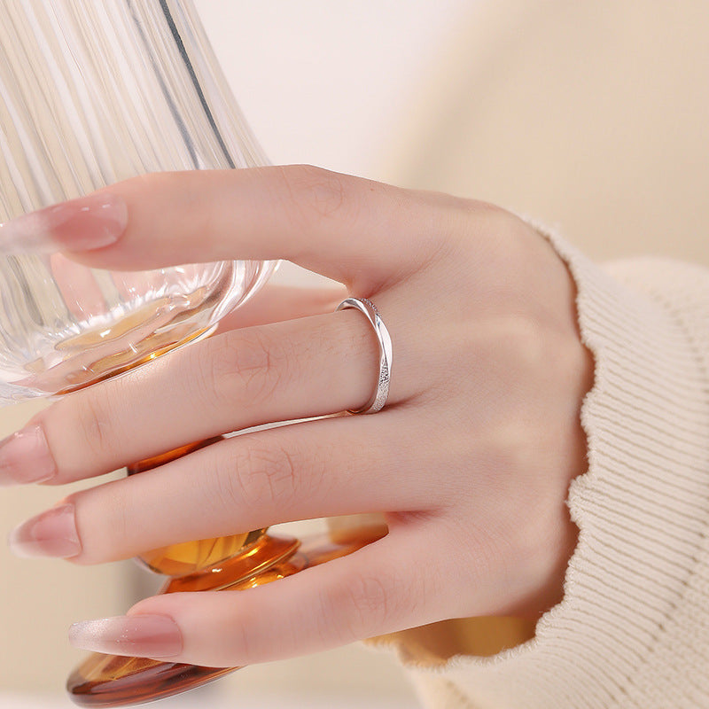 E廠【YC4015R】S925純銀莫比烏斯戒指極簡風時尚通勤文藝小眾幾何手飾 25.01-2