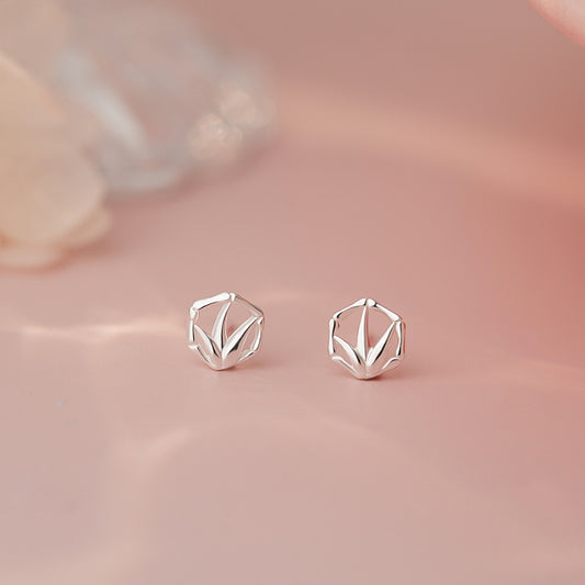 E廠【YC9612E】S999足銀竹葉耳環中式國風淡雅精緻日常漢服搭配古風耳飾 25.04-4