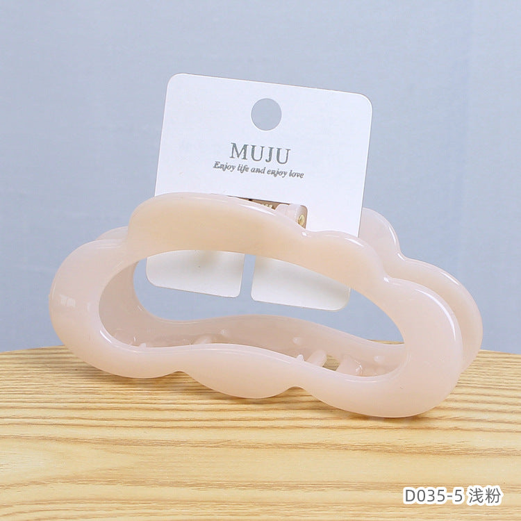 D廠【D035】甜美果凍色雲朵抓夾女大號後腦勺髮夾高級感卡裝髮飾鯊魚夾 24.07-4「D廠-單筆結帳需滿,NT$600出貨(不含運費)」