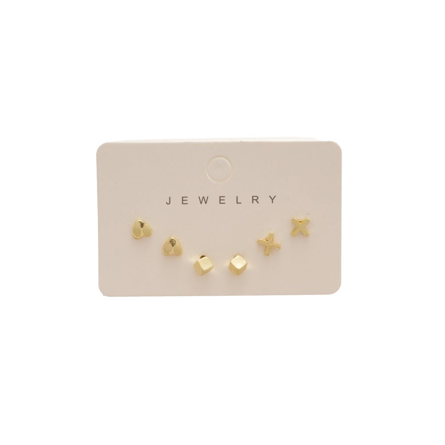 A廠【HE29309】925銀針愛心方形耳環套裝精緻簡約日常通勤百搭耳環輕奢高級感耳飾女
25.11-2