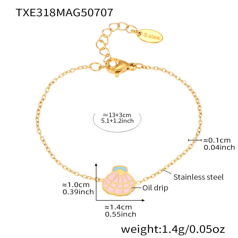 B廠【TXP318】粉紅色白雪公司裙子飾品不銹鋼鍍18k真金不掉色首飾套裝 25.07-3