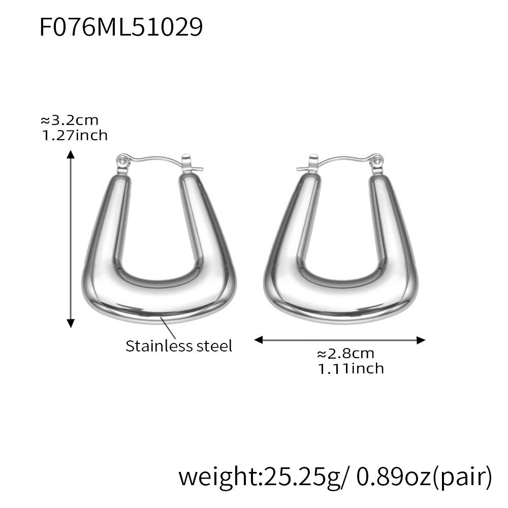B廠【F076】不鏽鋼幾何U型耳環鍍18k真金歐美網紅新款時尚百搭珠寶首飾
25.11-1