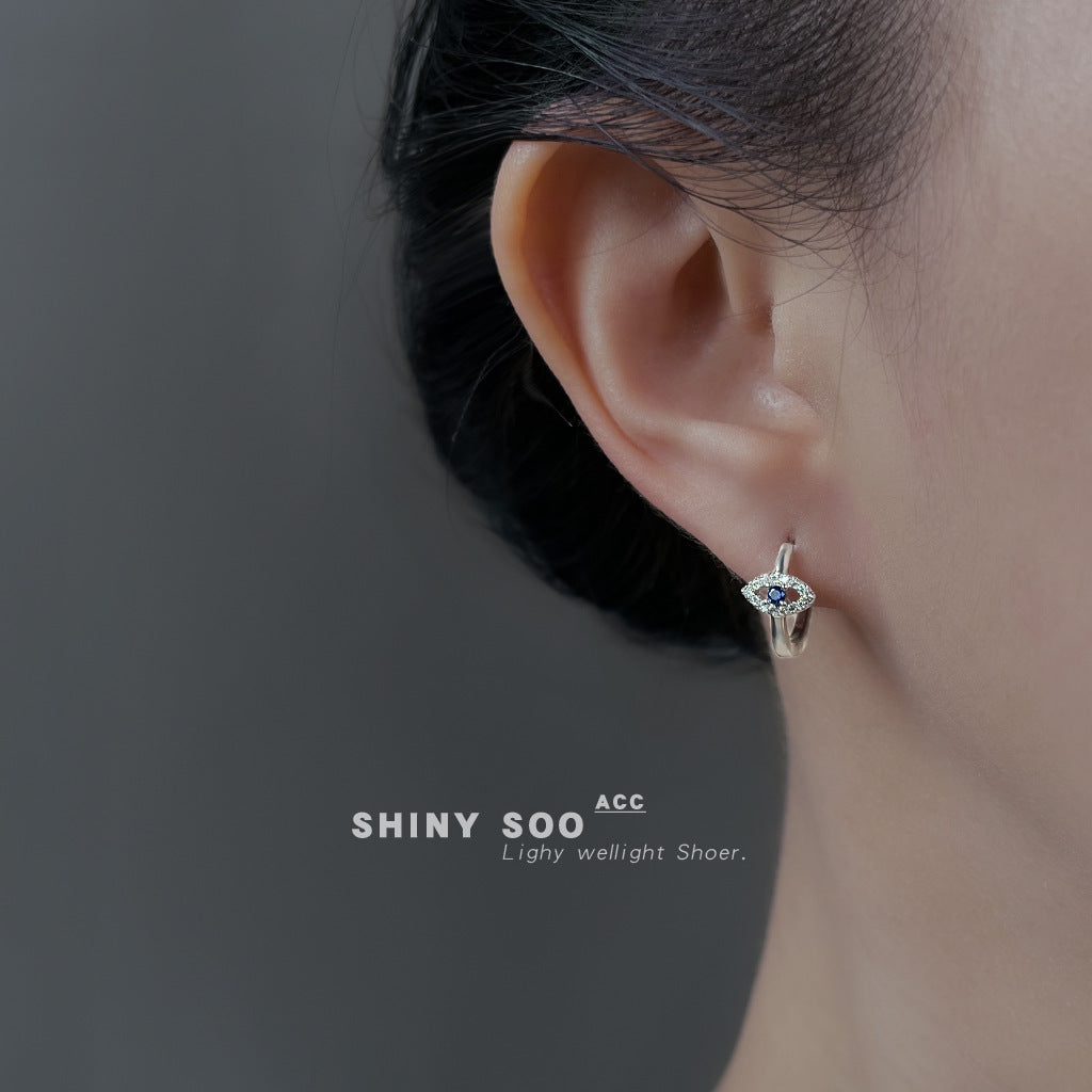 C廠【6968】個性甜酷風微鑲鋯石眼睛耳扣時尚通勤百搭新款小眾耳環耳環女
 25.10-4