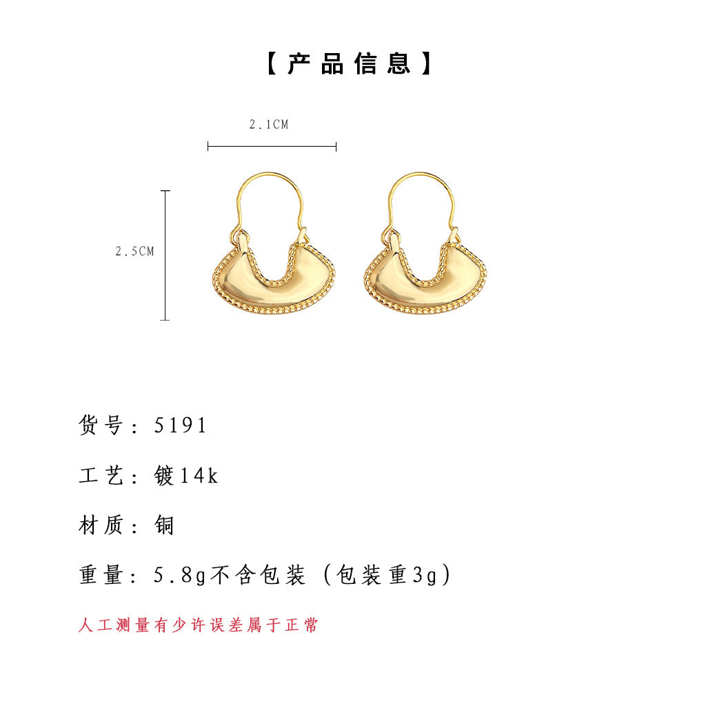 C廠【5191】法式復古包包耳環中古風設計感馬鞍幾何輕奢高級感歐美風小眾耳飾 25.02-3