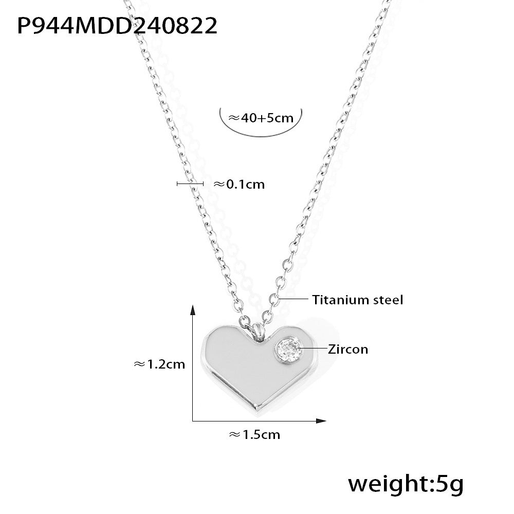 B廠【P134】法式輕奢大氣幾何方塊鏤空圓環八芒星鎖骨鏈鈦鋼鍍18K金女項鍊 24.08-5