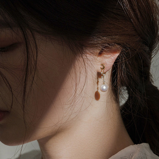 E廠【XDQ10648E】S925純銀法式輕奢月亮仿珍珠耳環女氣質高級感鑲鋯石流蘇耳飾
26.01-1