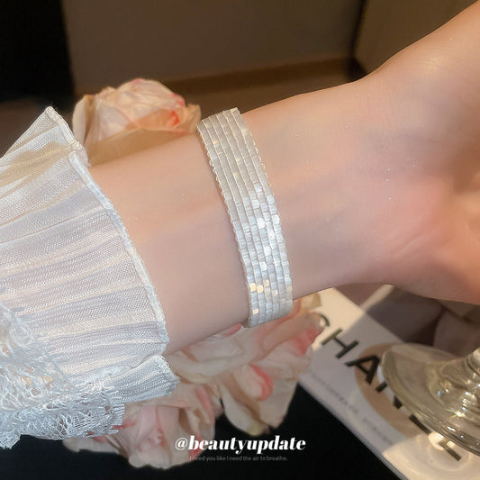 A廠【HB4398】水晶編織串珠手鍊歐美時尚簡約氣質手串手環精緻輕奢高級感手飾女 25.08-2