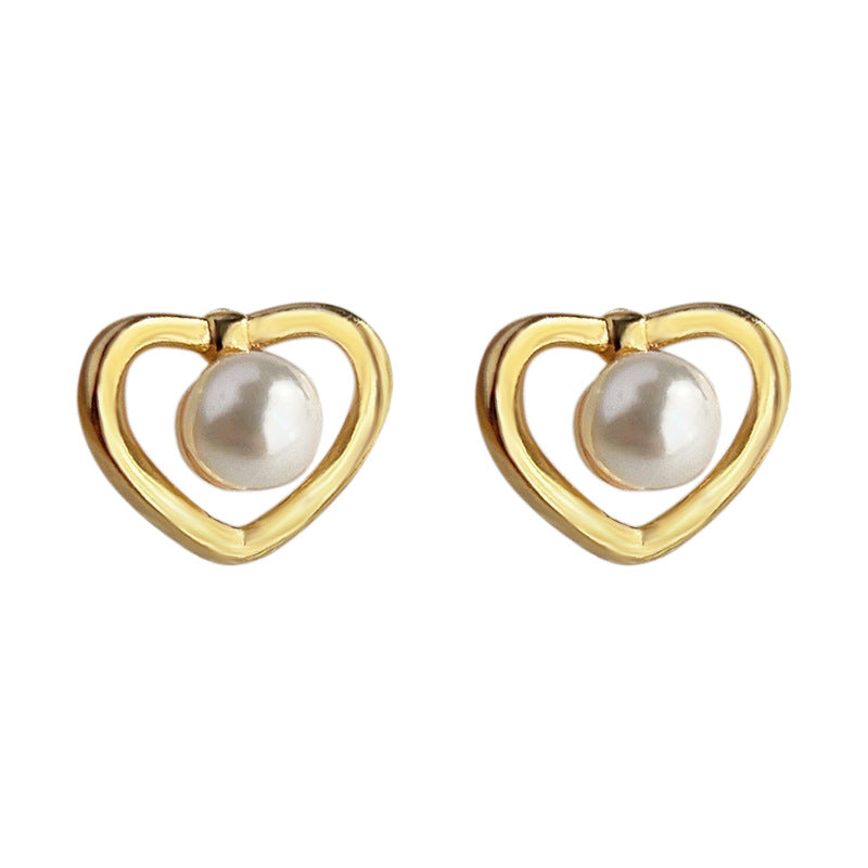 C廠【3783】日常通勤款迷你版小巧百搭愛心小耳環鍍14K銀針耳環飾品 24.04-2