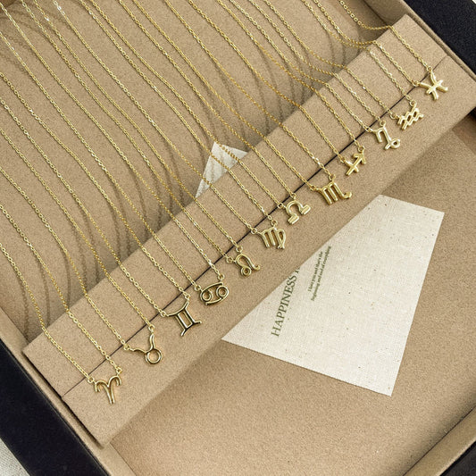 F廠【DQ1732N】S925純銀十二星座系列項鍊女ins時尚雙魚天秤獅子吊墜鎖骨鏈
 25.09-2