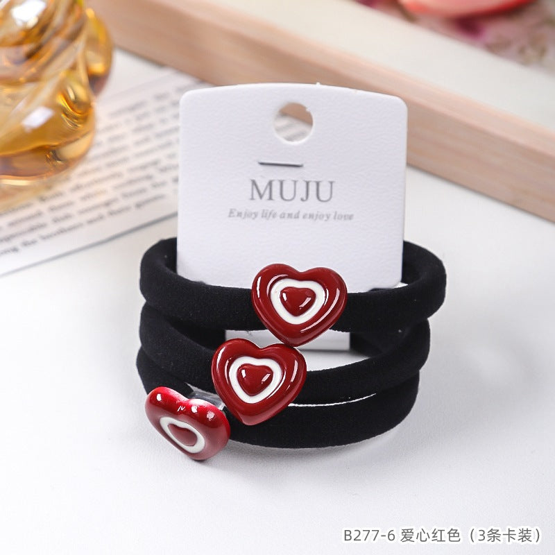 D廠【B277】可愛小熊無痕頭繩高級感3條卡裝皮筋高彈性無接縫髮圈高馬尾髮繩 24.11-2「D廠-單筆結帳需滿,NT$600出貨(不含運費)」