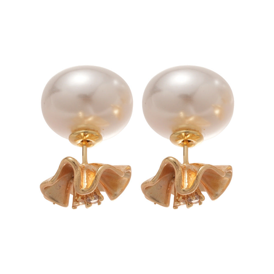 A廠【HE28949】鋯石花朵珍珠一款多戴耳環法式宮廷風耳環輕奢高級感耳墜耳飾
 25.10-4