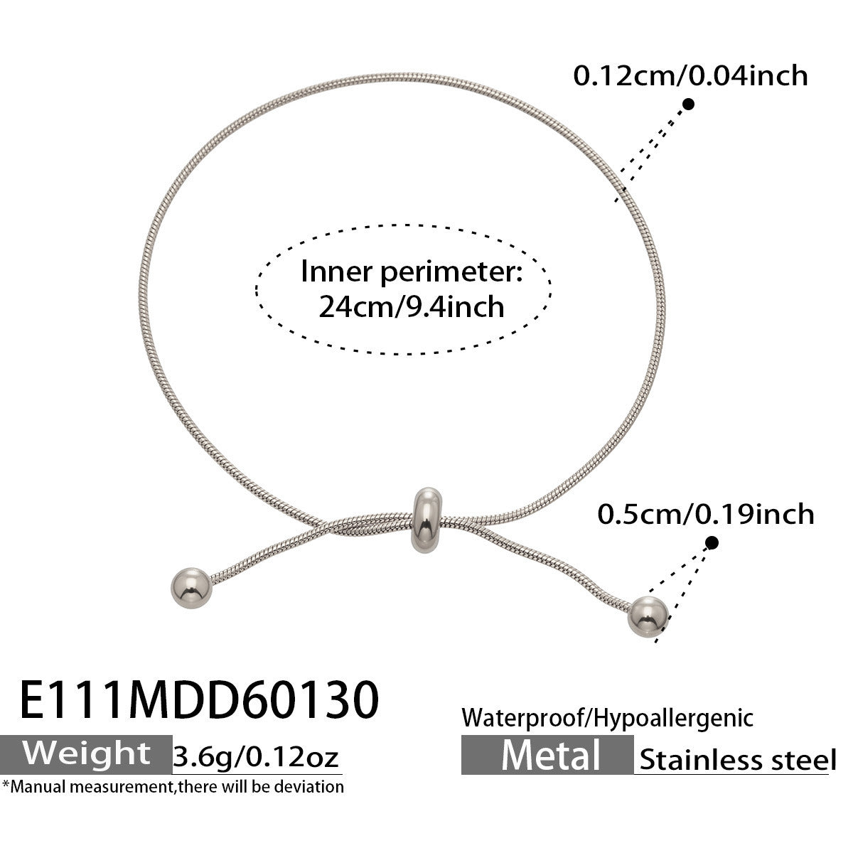 B廠【E111】歐美ins風小眾抽拉口立體鋼珠可調式手鍊簡約輕奢時尚設計感手飾
26.02-1