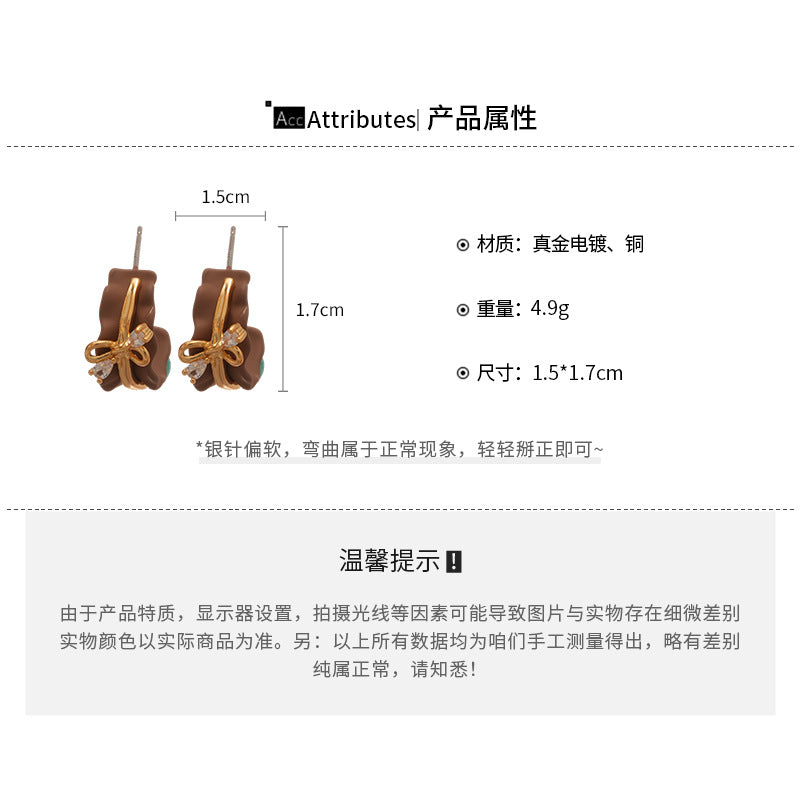 A廠【WE4709】18k真金電鍍925銀針鑲鑽蝴蝶結C型耳環復古港風耳環輕奢高級感耳飾女
25.10-2