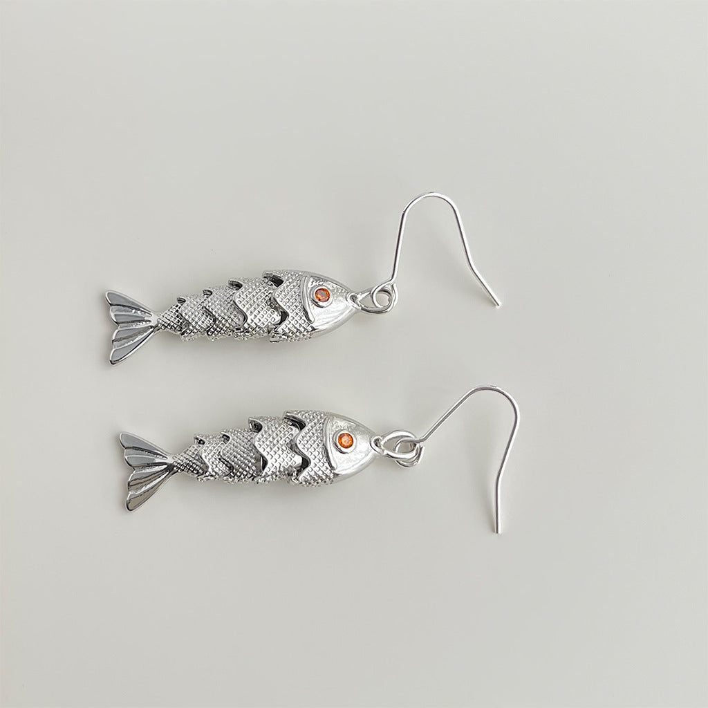 C廠【4605】個性趣味搞怪小魚耳環ins創意小眾網紅新款耳環飾品 24.08-2