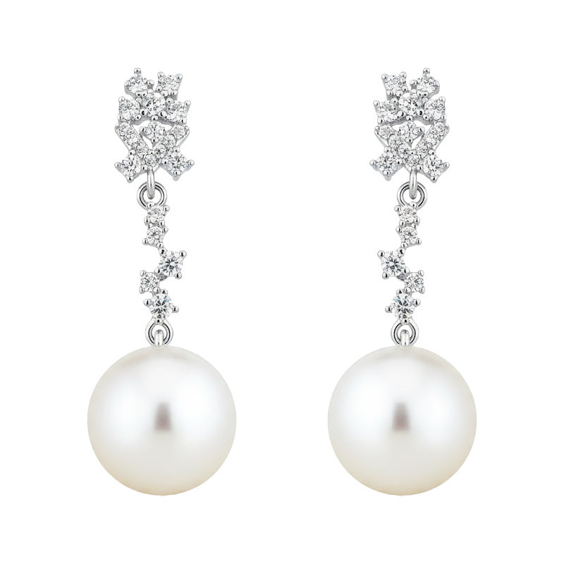 A廠【7394】春夏微鑲鋯石清新甜美氣質優雅925銀針新款大珍珠耳環耳飾女
26.02-4