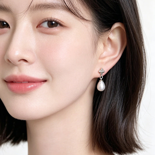 A廠【7540】時尚高級風個性創意小眾珍珠水滴鍍銀針新款耳環耳環飾品
26.04-4