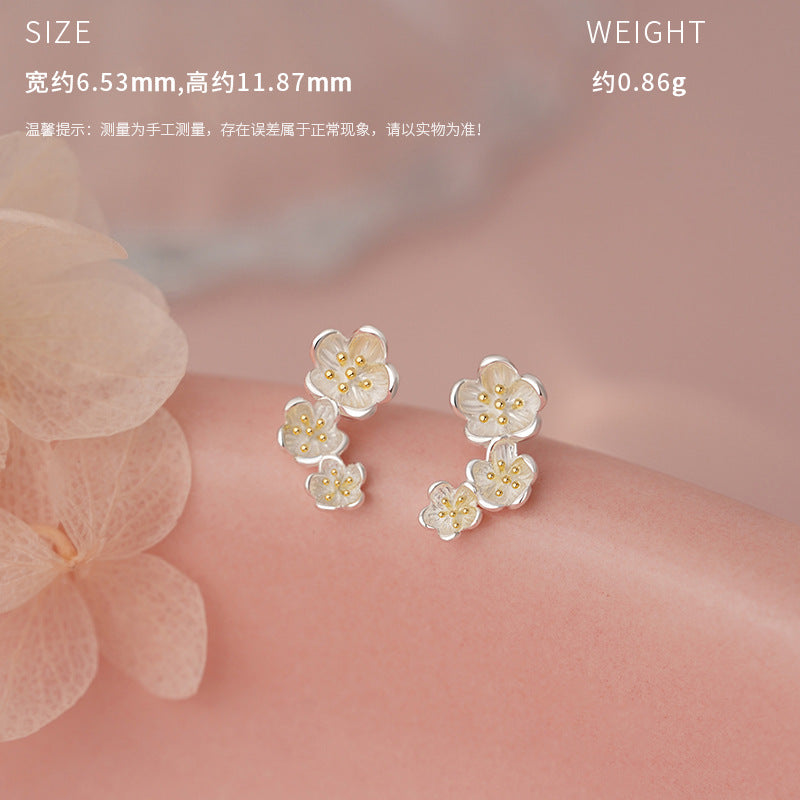 E廠【YC3383E】原創S999足銀典雅繁花古韻女清新獨特設計甜美花朵耳飾 25.04-4