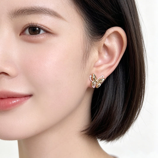 A廠【7643】原創設計輕奢風高級感雙層琺瑯滴釉蝴蝶耳環銀針氣質優雅新款耳飾
26.06-4