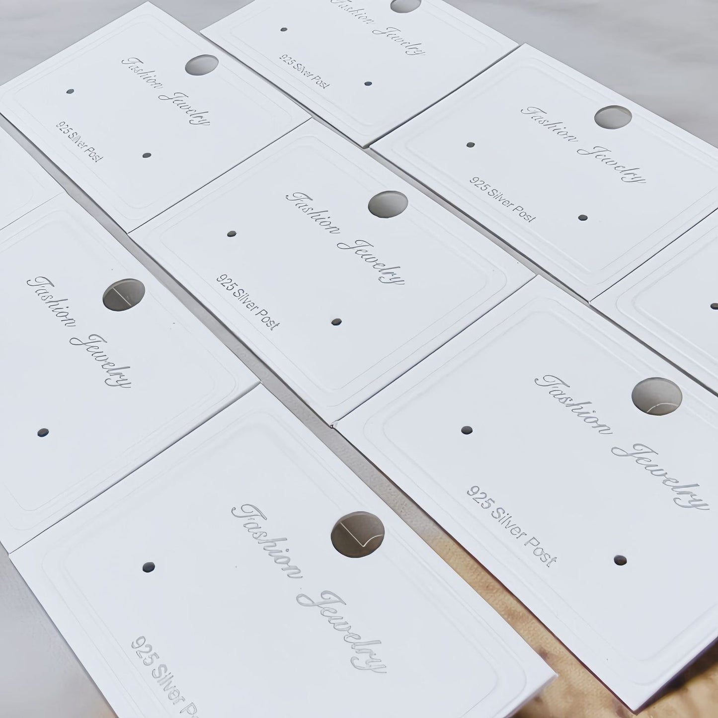 【不含飾品】【JC-2】耳環PVC卡高級耳飾塑膠卡耳環彎鉤一體展示掛卡白色簡約卡 24.07-2