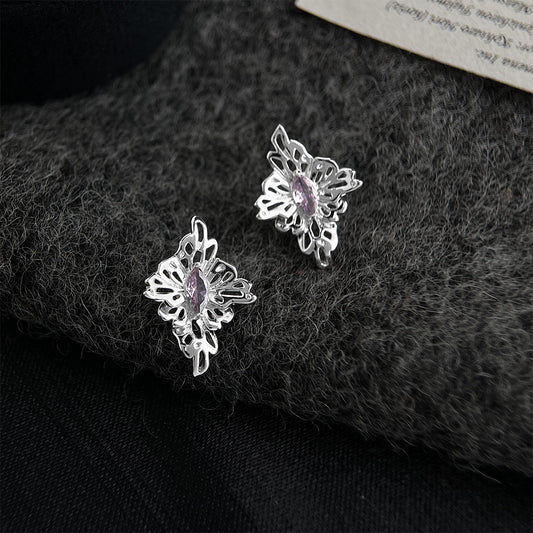 A廠【7243】紫薇花原創設計師款s925銀針鑲嵌鋯石立體花朵新款耳環女
25.12-3