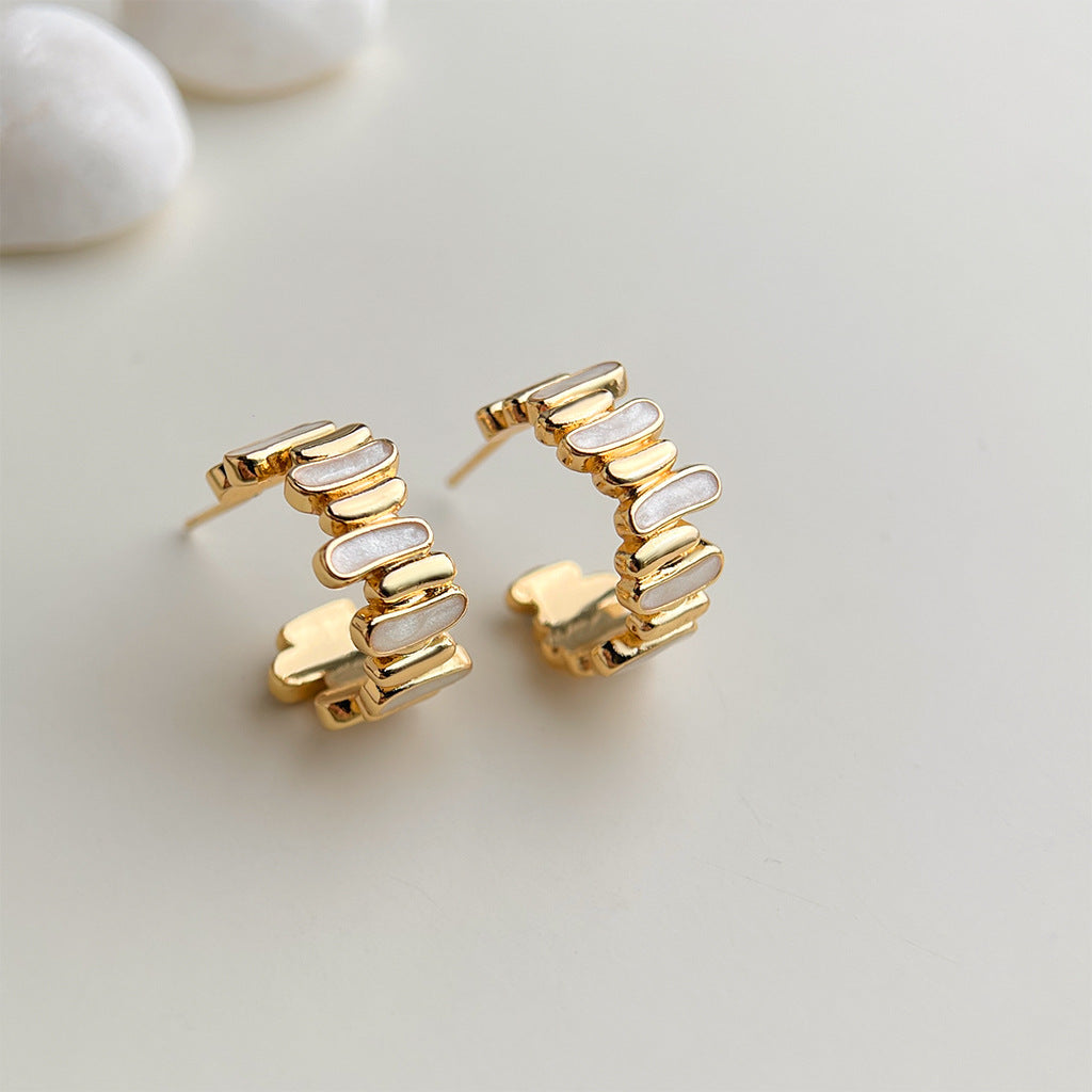 A廠【7098】小眾輕奢時尚高級感925銀針鍍14K不規則圓形幾何新款耳環
25.11-3