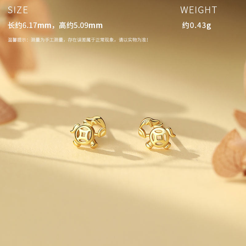 E廠【YC8536E】原創S999足銀萌馬搖財生肖馬輕奢耳環時尚本命年獨特耳飾
 25.10-4