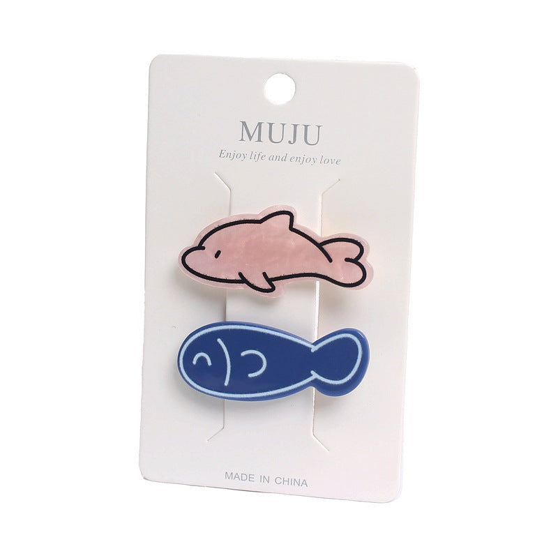 D廠【D067】超值對裝少女髮夾多巴胺海洋系列小魚碎髮夾ins甜美側邊瀏海夾 24.03-1「D廠-單筆結帳需滿,NT$600出貨(不含運費)」